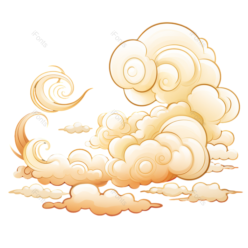 祥云图片,国风边框元素,传统PNG,中国风边框免抠素材